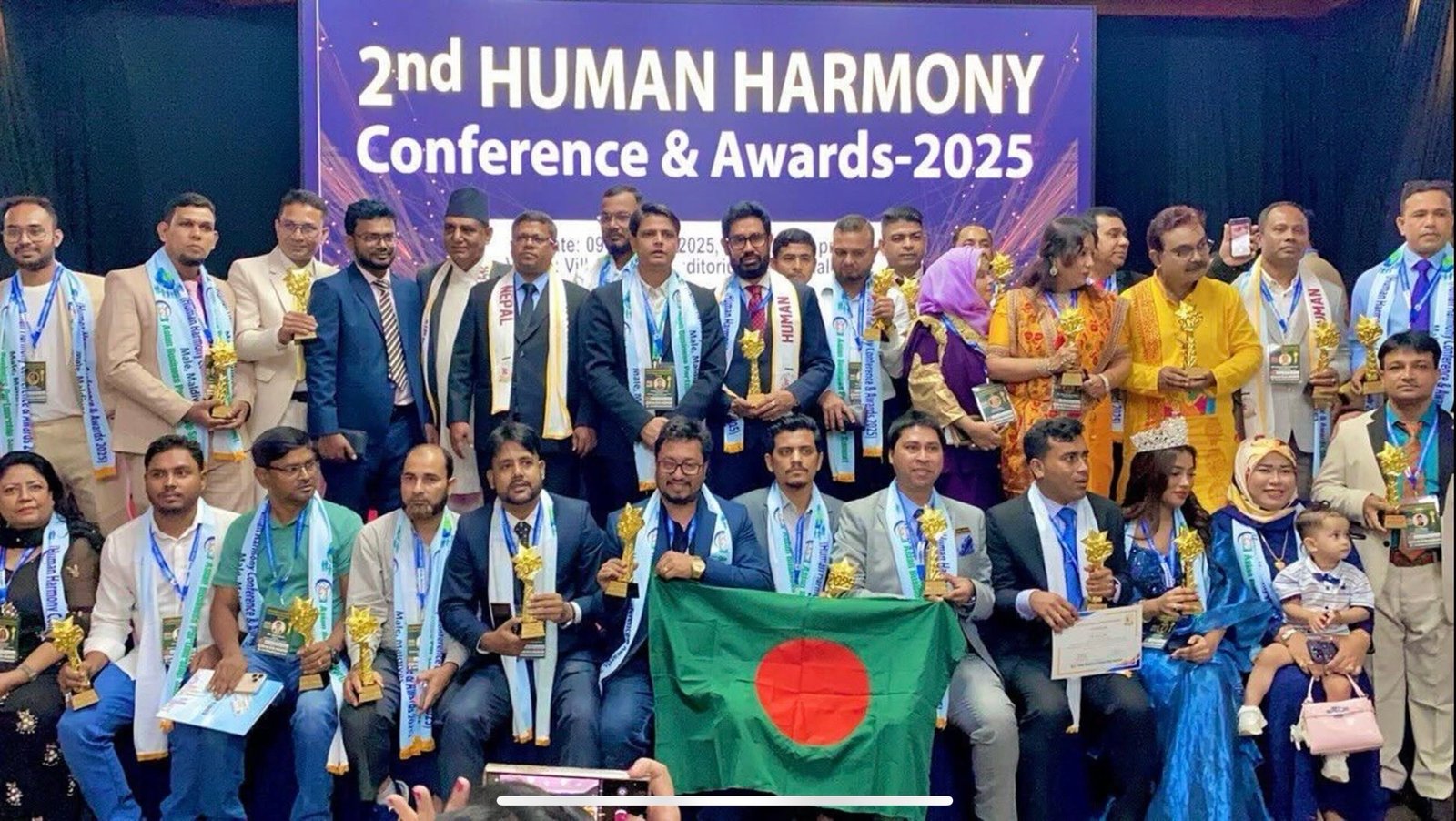 Four Bangladeshi Expats from Malaysia Receive “Human Harmony Award 2025” in the Maldives